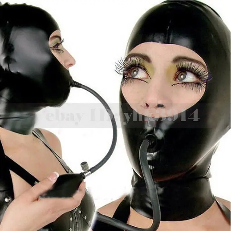 Black Face Mask Pack - Black Unisex Latex Hoods Mask with