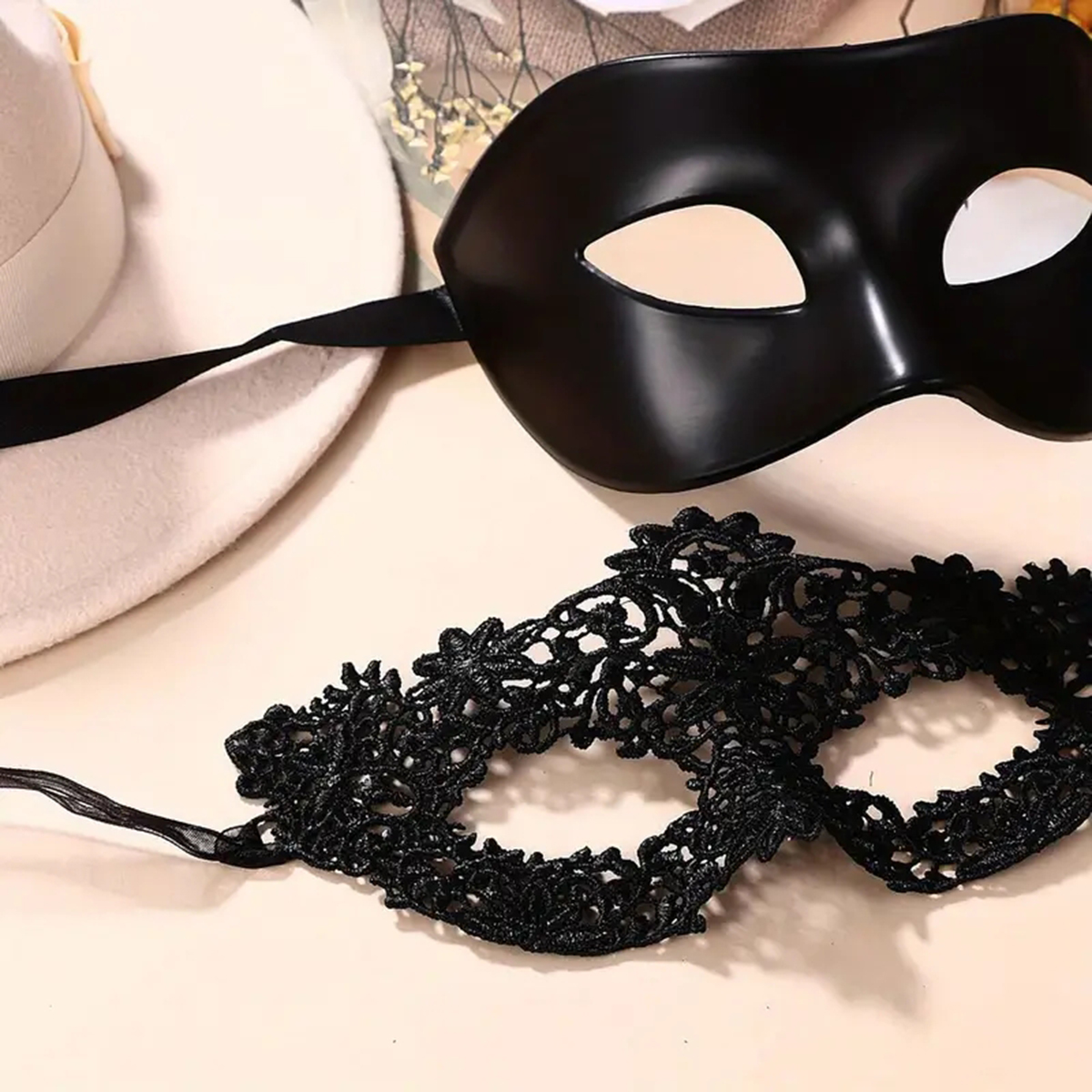 2pcs Hot New Sexy Black Lace M - مراجعة Black Face Mask Pack وسعره