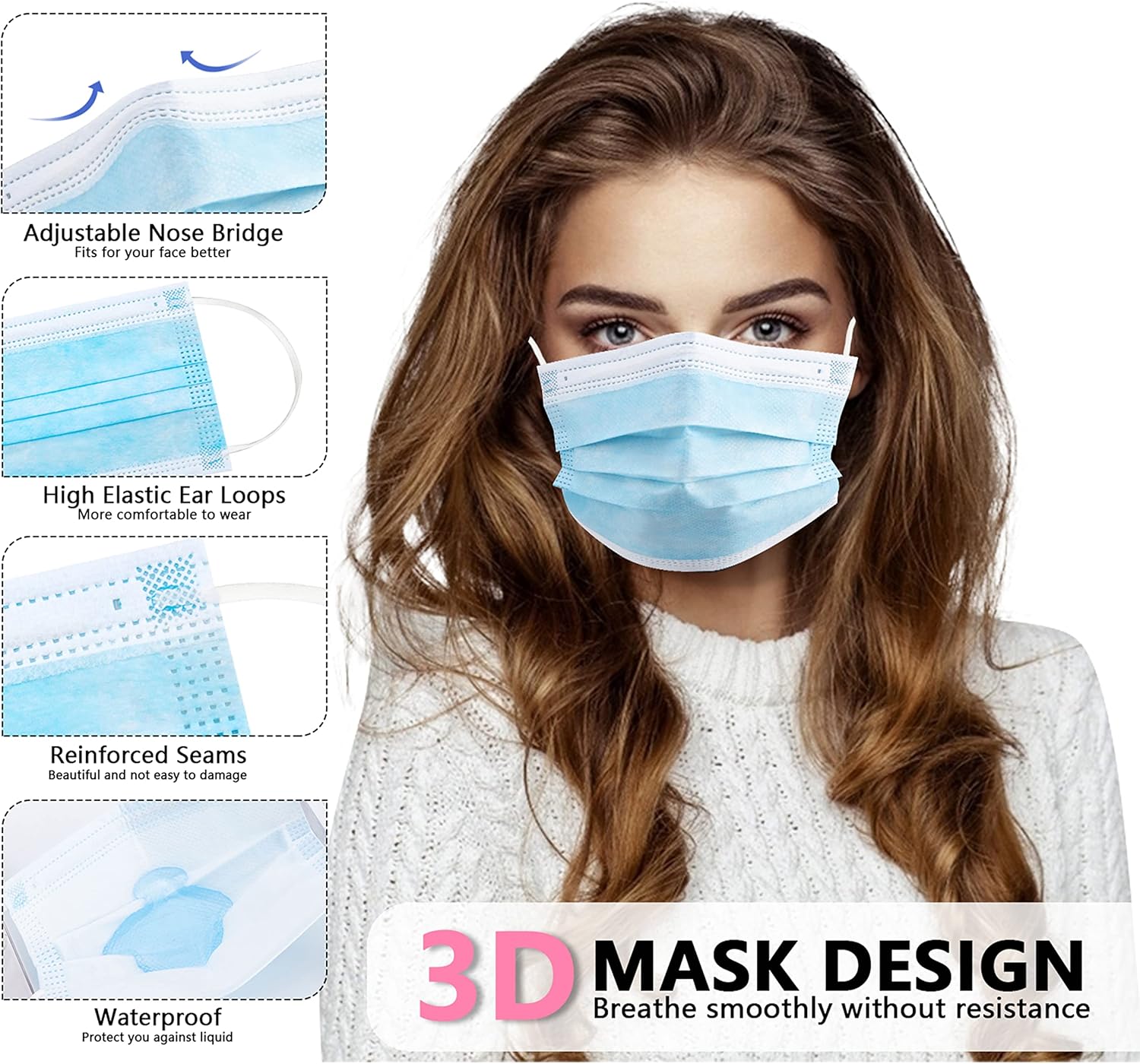 100pcs blue disposable protect - مراجعة Disposable Mask Blue وسعره