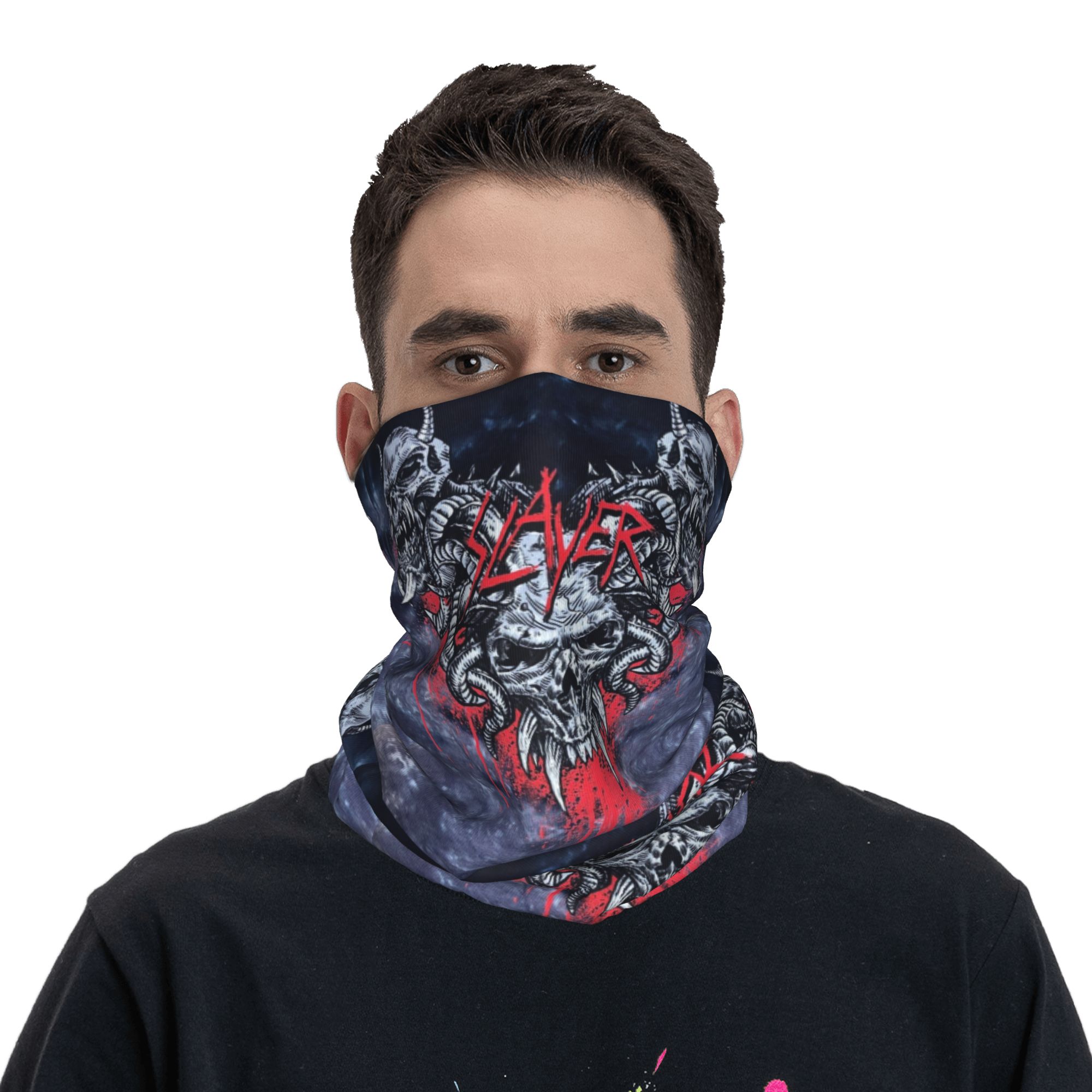 Custom Heavy Metal Rock  Slaye - مراجعة Neck Gaiter Face Cover وسعره