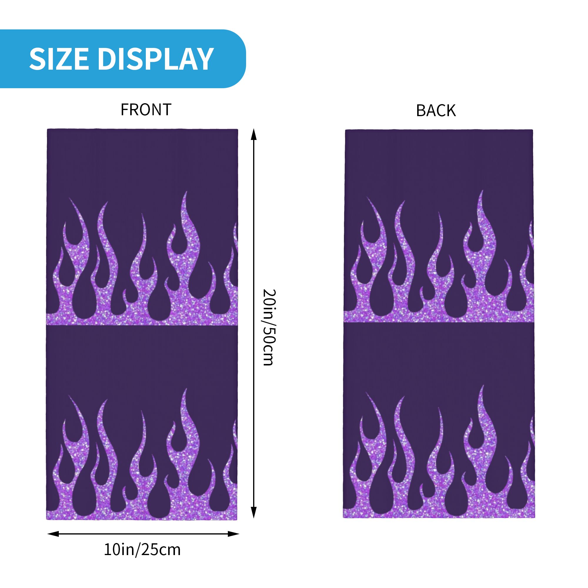 Custom Purple Glitter Flames B - مراجعة Neck Gaiter Face Cover وسعره