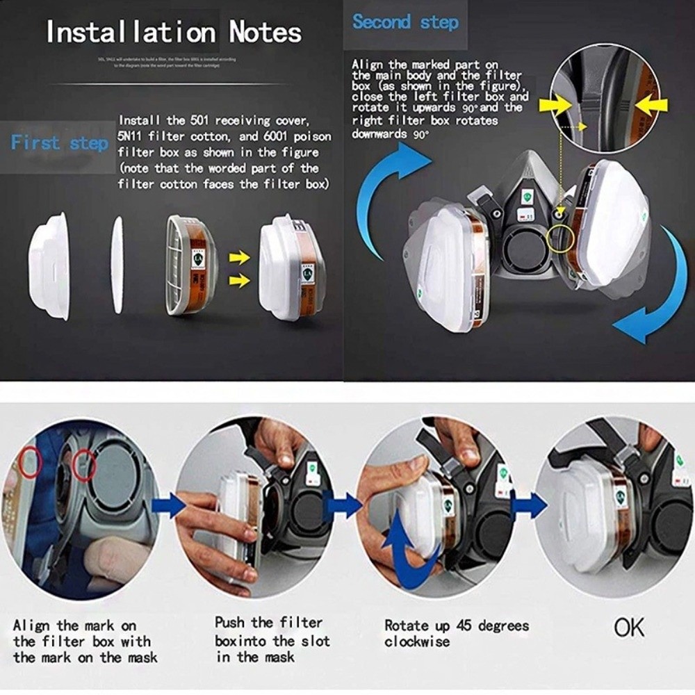 Reusable ‌Half-face Profession - مراجعة Respirator Half Face وسعره