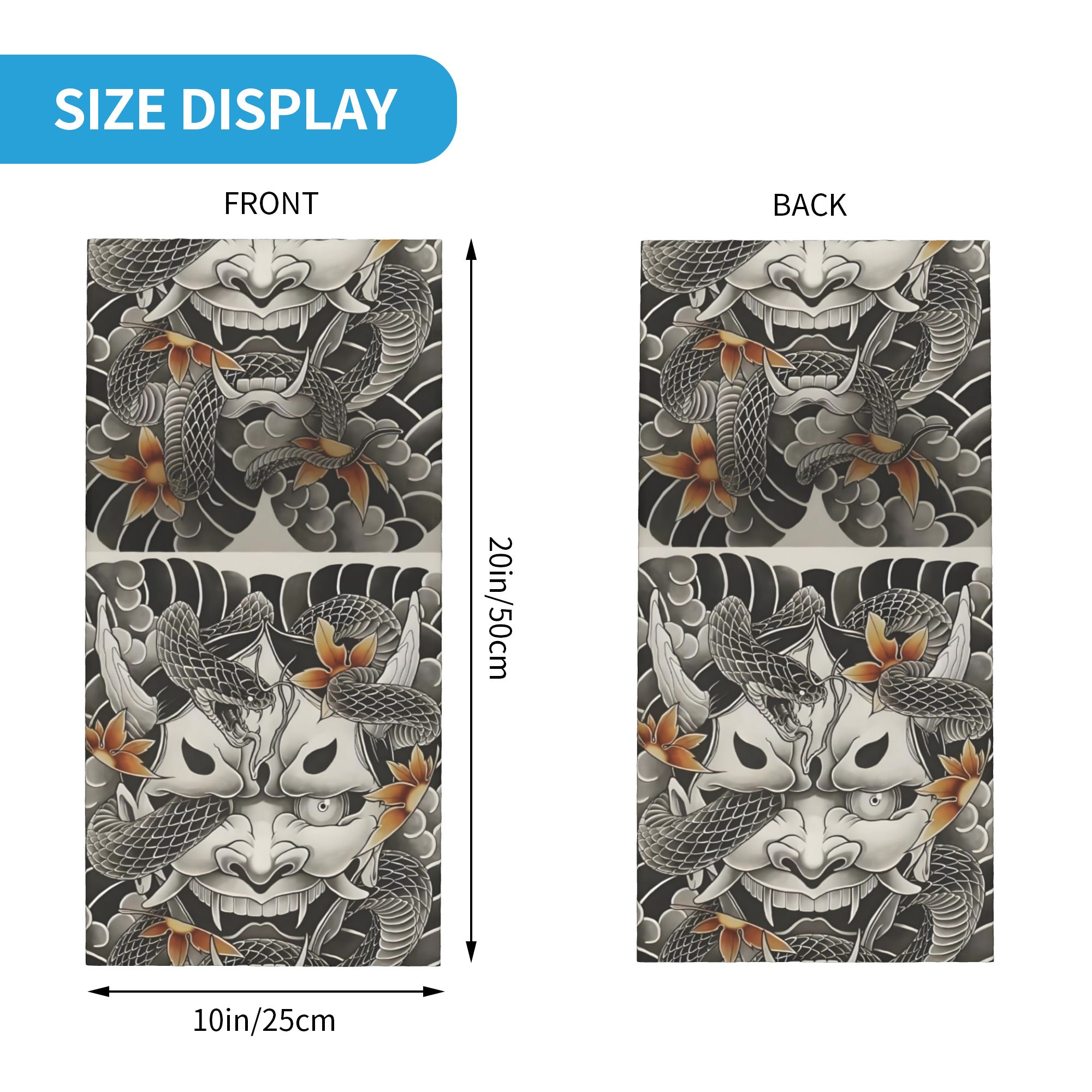 Custom Samurai Oni Demon Banda - مراجعة Neck Gaiter Face Cover وسعره