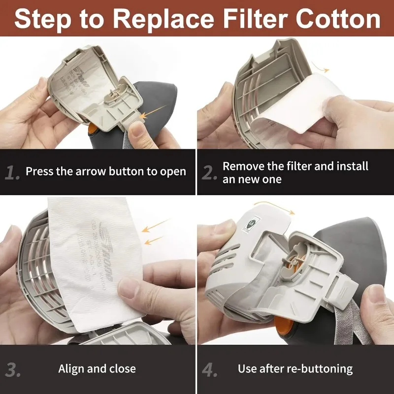 Dust Mask +20pcs Filter Cotton - مراجعة Dust Mask Construction وسعره