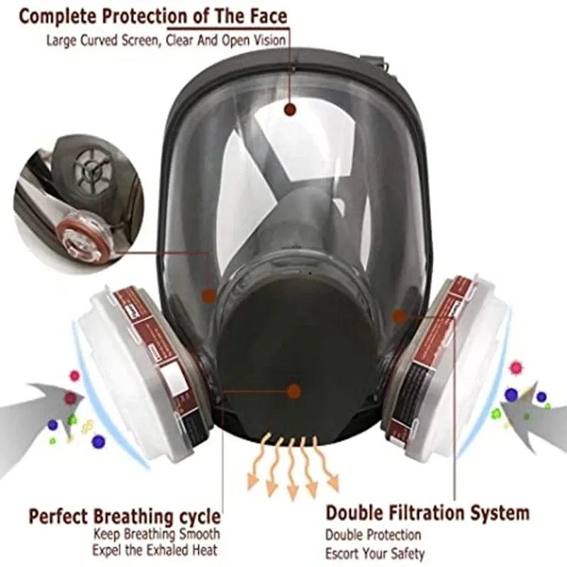 Large Size 6800 Gas Mask Full  - مراجعة Kn95 Respirator Mask وسعره
