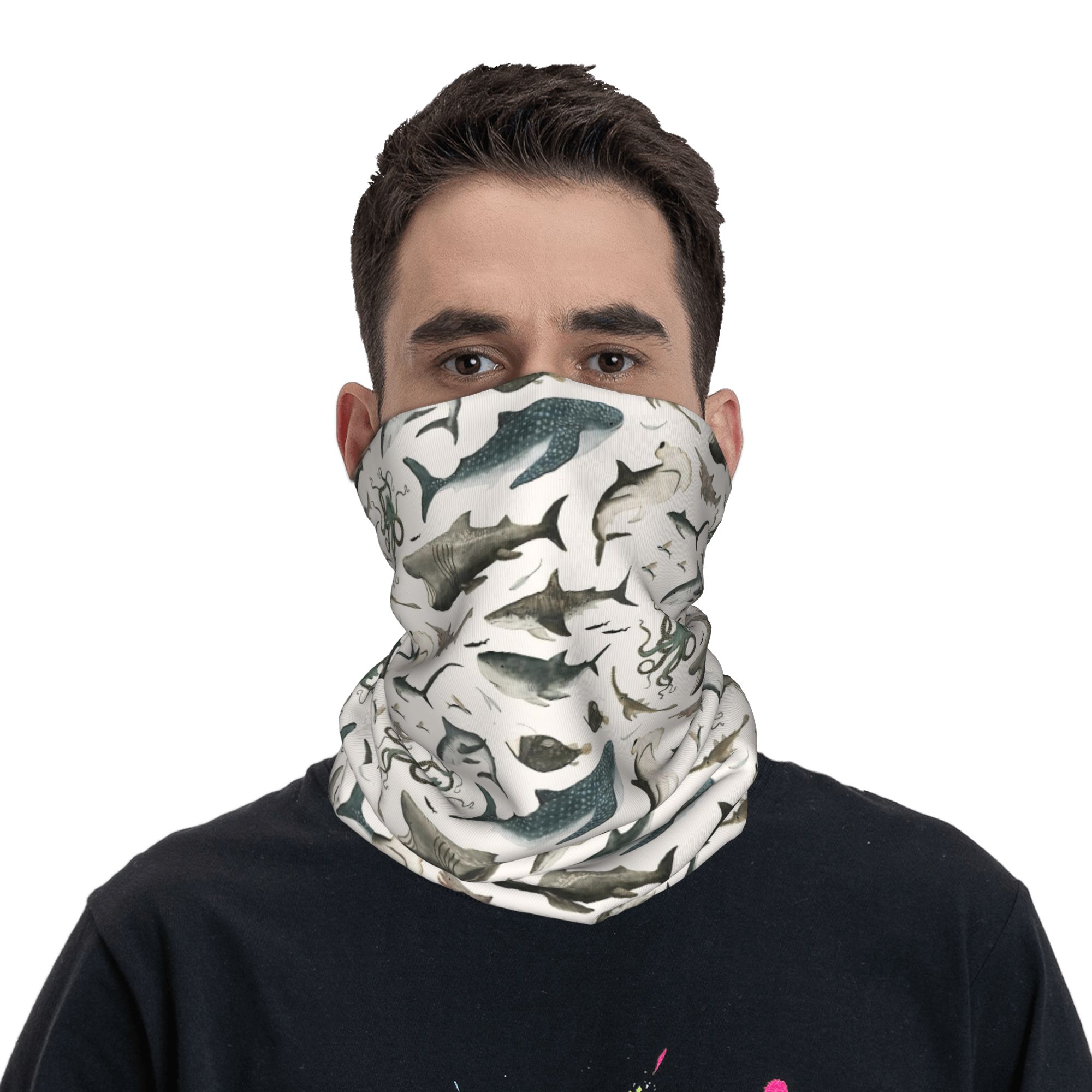 Shark Ocean Animal Sharks Band - مراجعة Neck Gaiter Face Cover وسعره