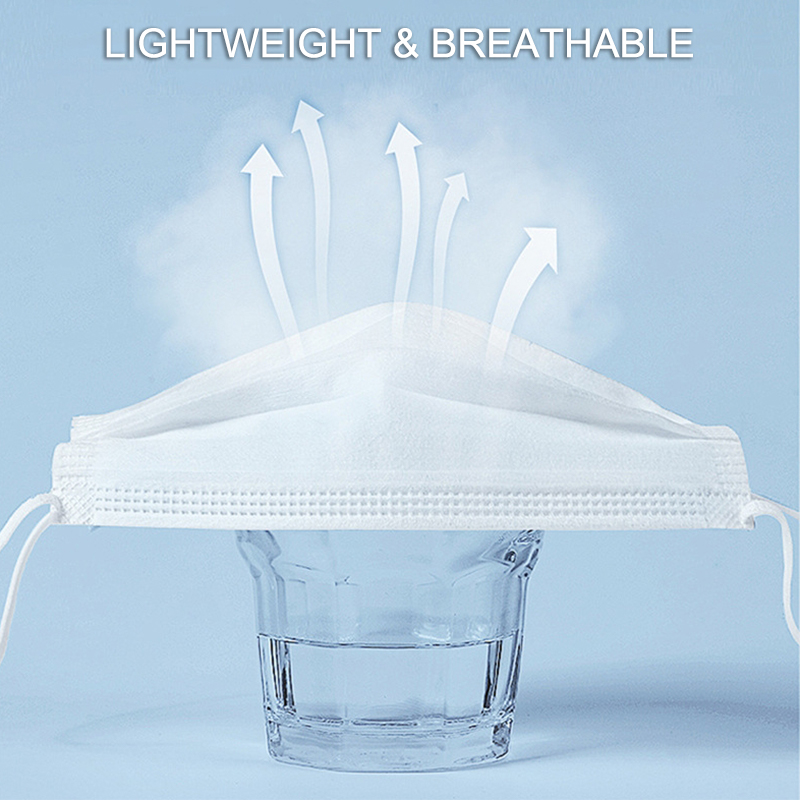 50Pcs 3-layer Mask Face Masks  - مراجعة Disposable Mask Blue وسعره
