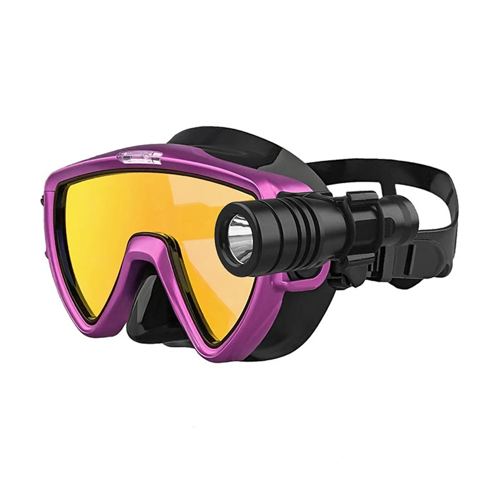 Scuba Diving Mask with flashli - مراجعة Silicone Mask Bracket وسعره